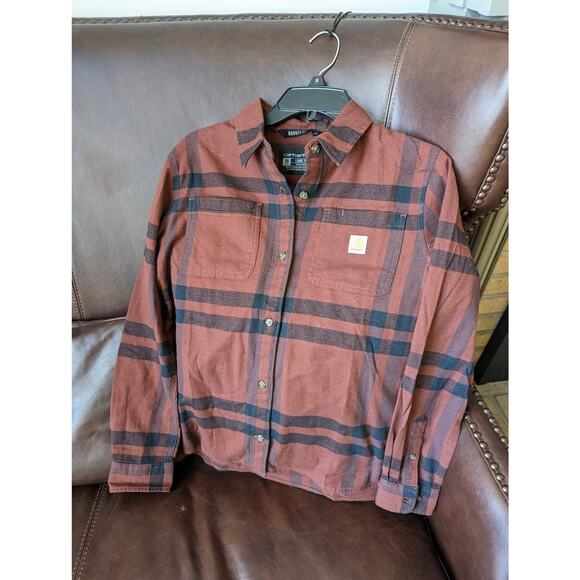 Carhartt womens rugged flex loose fit midweight flannel XS - Picture 1 of 2